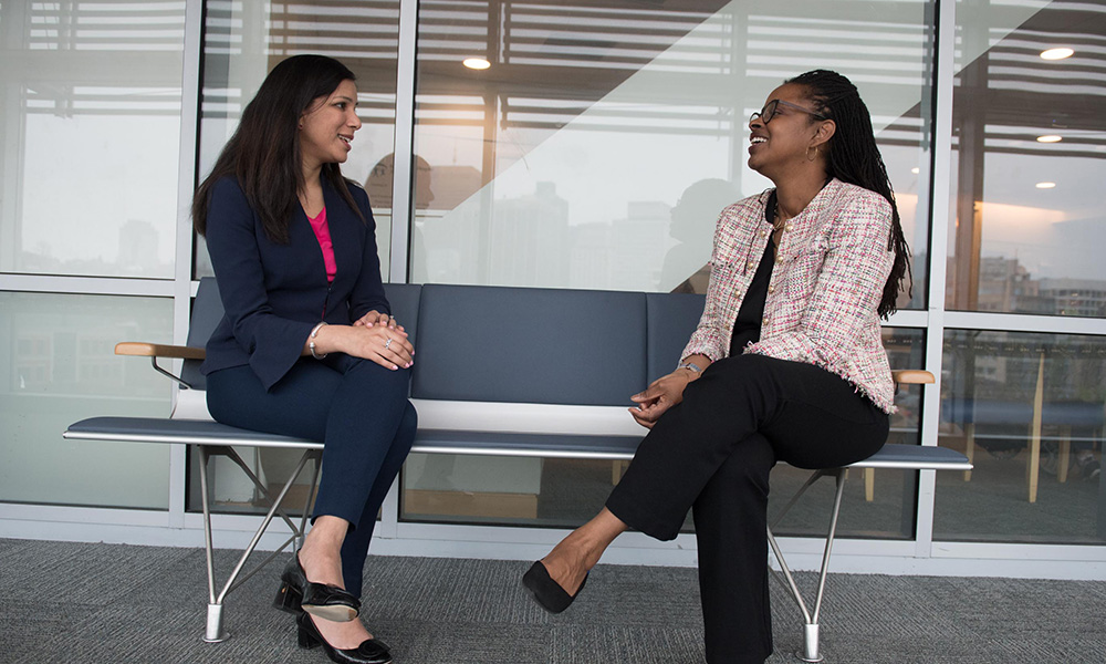 Dr. Bhatt, Medical Director of the ACHD program, speaks with Dr. Bryant the OB-GYN service Dr. Bhatt, Medical Director of the ACHD program, speaks with Dr. Bryant the OB-GYN service